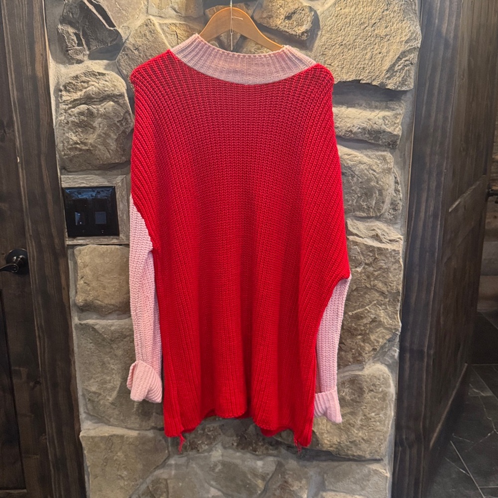 Glamorous Red and Pink Knit Sweater